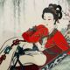 Paires de panneaux muraux chinois Geisha