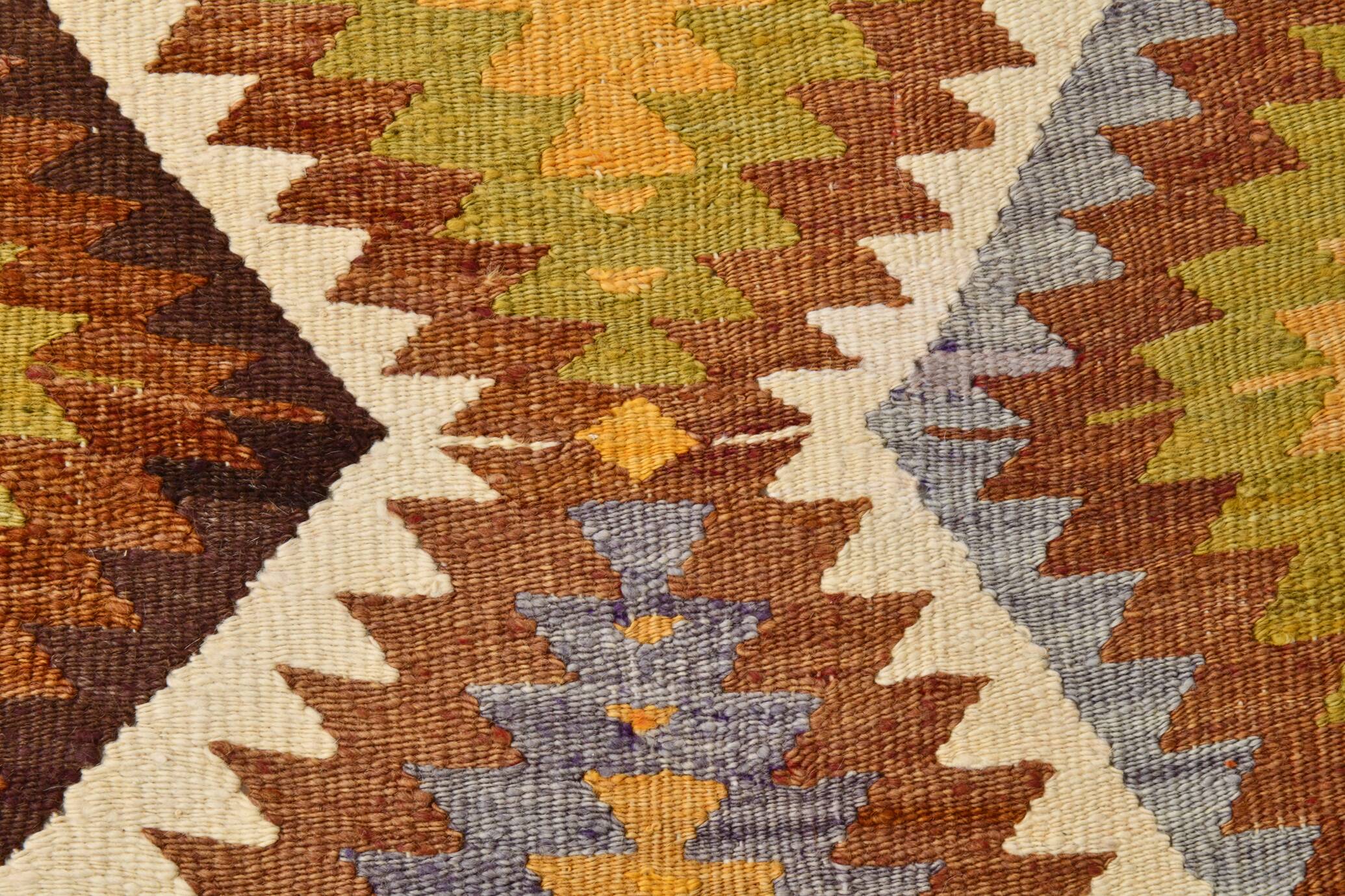 Fade Yellow Long Wide  Vintage Kilim Rug,Geometric Tribal Design,152x296 Cm