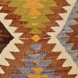 Fade Yellow Long Wide  Vintage Kilim Rug,Geometric Tribal Design,152x296 Cm