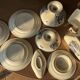 Clairefontaine tableware service, earthenware with bird decoration.