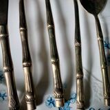 Couverts de table 12 personnes laiton bambou