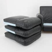 1970s 3-Seater Sofa in Black Leather,Italy