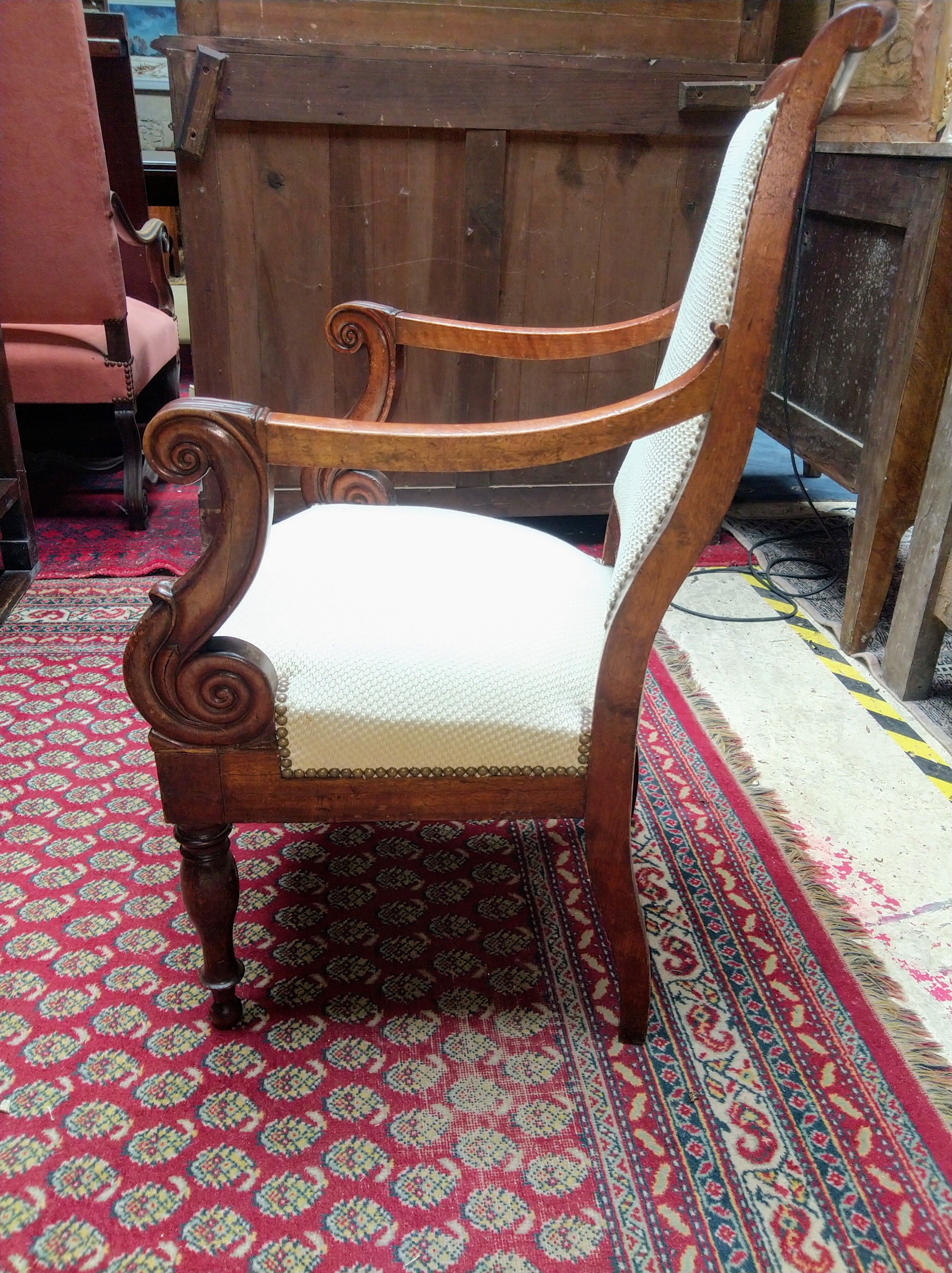 Paire de fauteuils en acajou d'époque Restauration estampillés Guinard