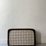 Cinna pouf in brown short velvet, Ligne roset 1970
