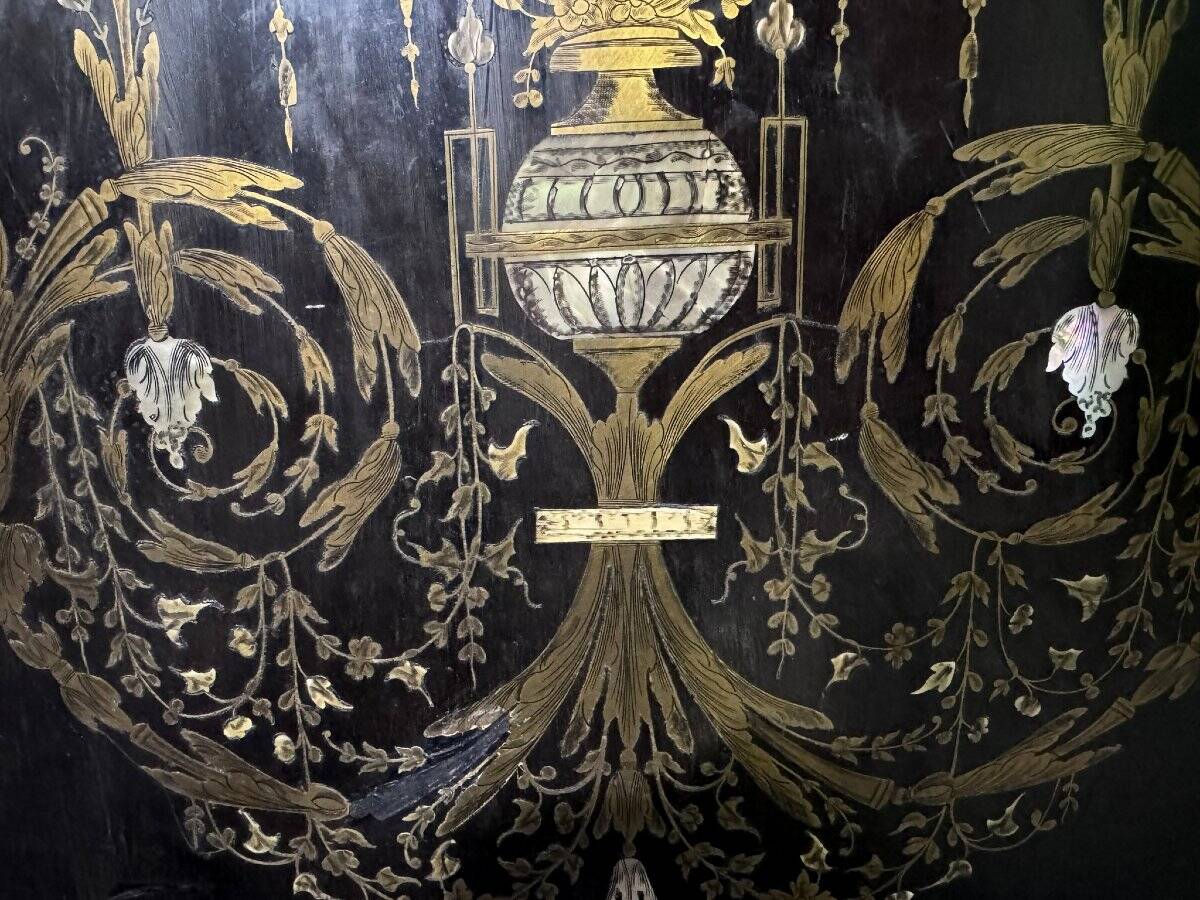 "Boulle" furniture with a support height in gilded brass marquetry from the Napoleonic era.