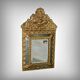 Small Mirror with Parcloses in Repoussé Brass – 1900