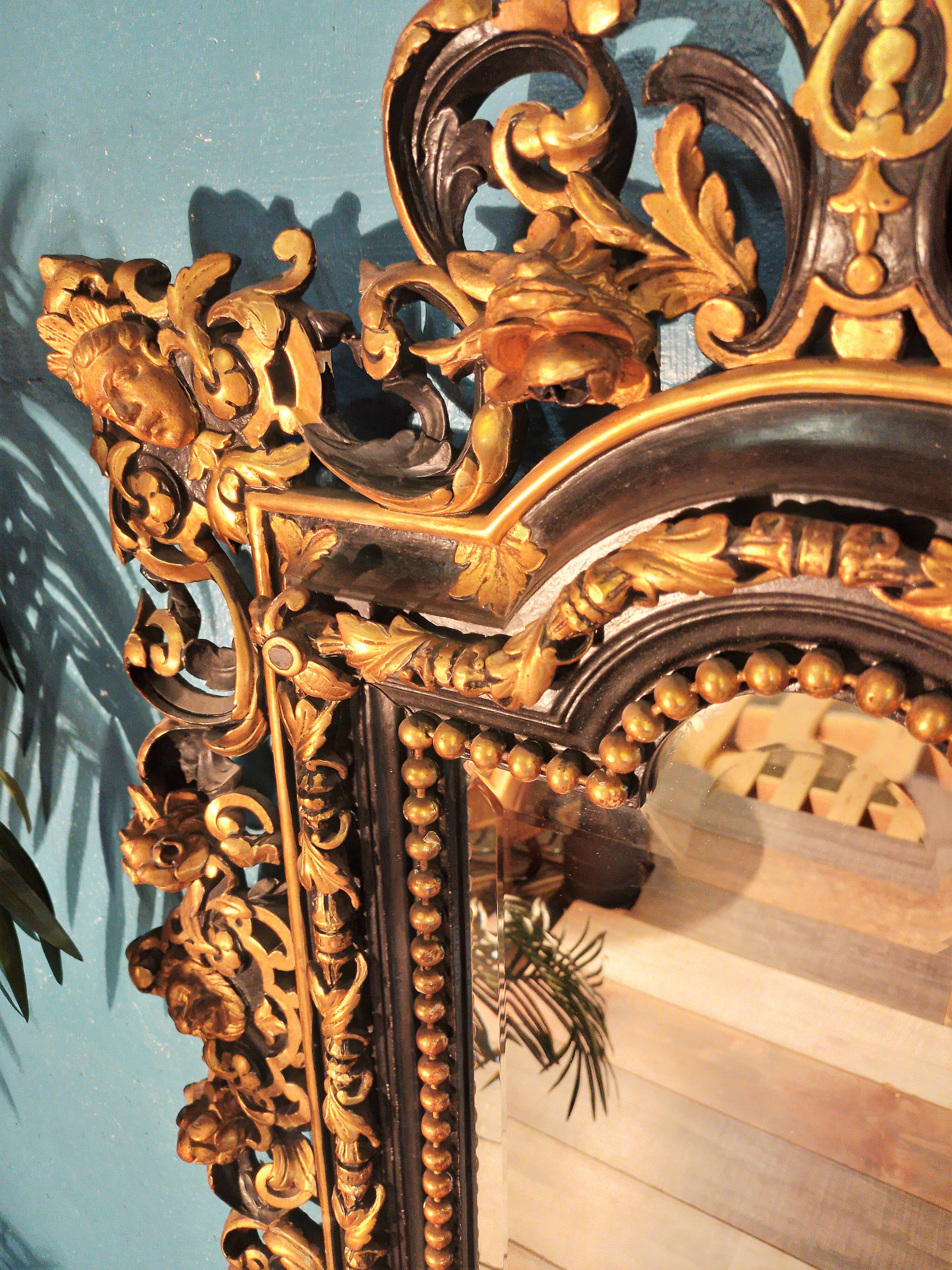 Baroque wall mirror Italy 19th century