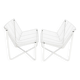 Paire de fauteuils tiges d'acier laqués blanc. Circa 1985