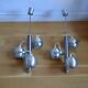 Pair of 70s space age eye ball chandeliers in brushed aluminum