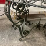 wrought iron and marble coffee table