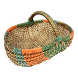 Rattan blade basket, circa 50-70
