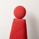 Vintage high-back chair in red fabric, 1960s design