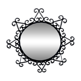 Vintage 1950s round metal mirror in the style of Chaty