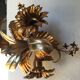 Flower wall light in golden metal, 70s