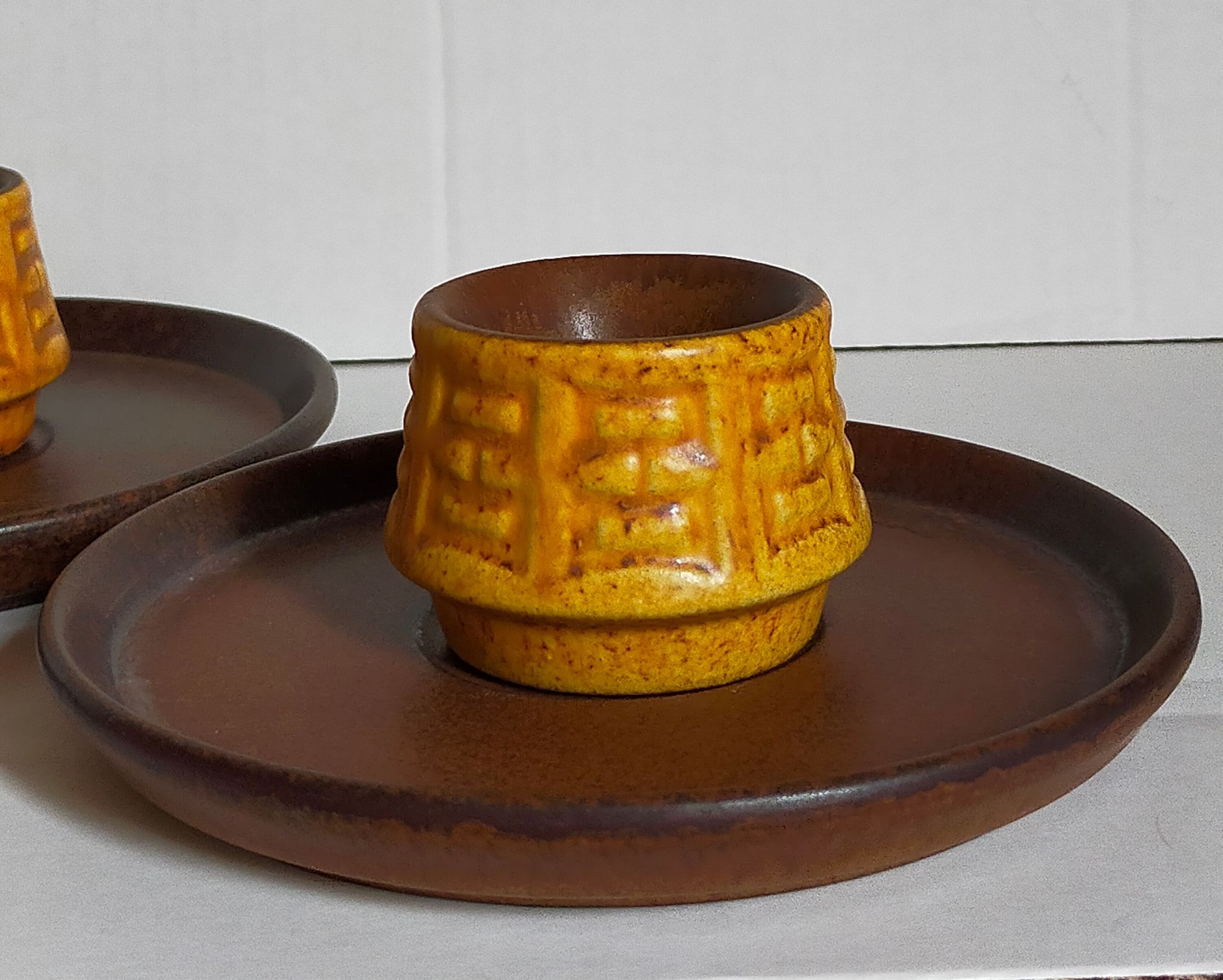 Trois coquetiers céramique ceramano germany années 50