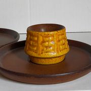 Trois coquetiers céramique ceramano germany années 50