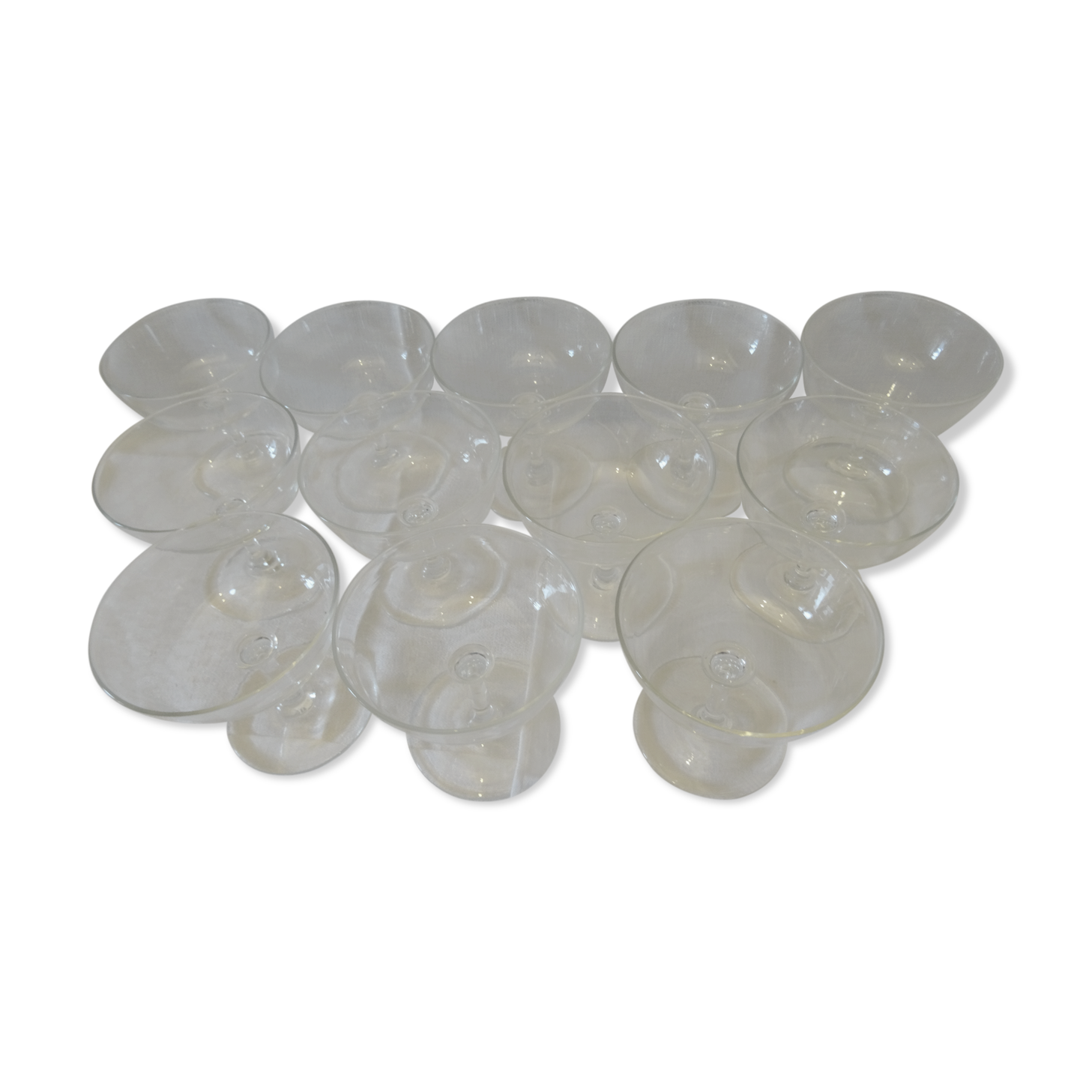 Lot of 12 crystal champagne glasses