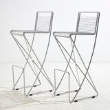 Kreuzschwinger steel bar stool by till behrens for schlubach, set of 2 (mk10476)