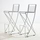 Tabouret de bar en acier kreuzschwinger par till behrens pour schlubach, lot de 2 (mk10476)