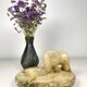 Hand carved alabaster elephant ashtray