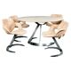 Ensemble table et chaises Euro Steel 1970 Space Age