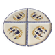 Set of 4 white ceramic crepe plates with vintage Quimper decor