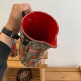 Vintage Ceramic Fat Lava Glass Pitcher
