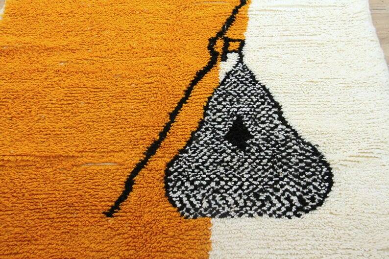 Orange tapis marocain artisanal 250cmx150cm