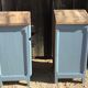 Pair of walnut bedsides from the 1950s patinated in lectoure blue