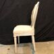 Louis xvi medallion style chairs patinated wood & beige updaped fabric