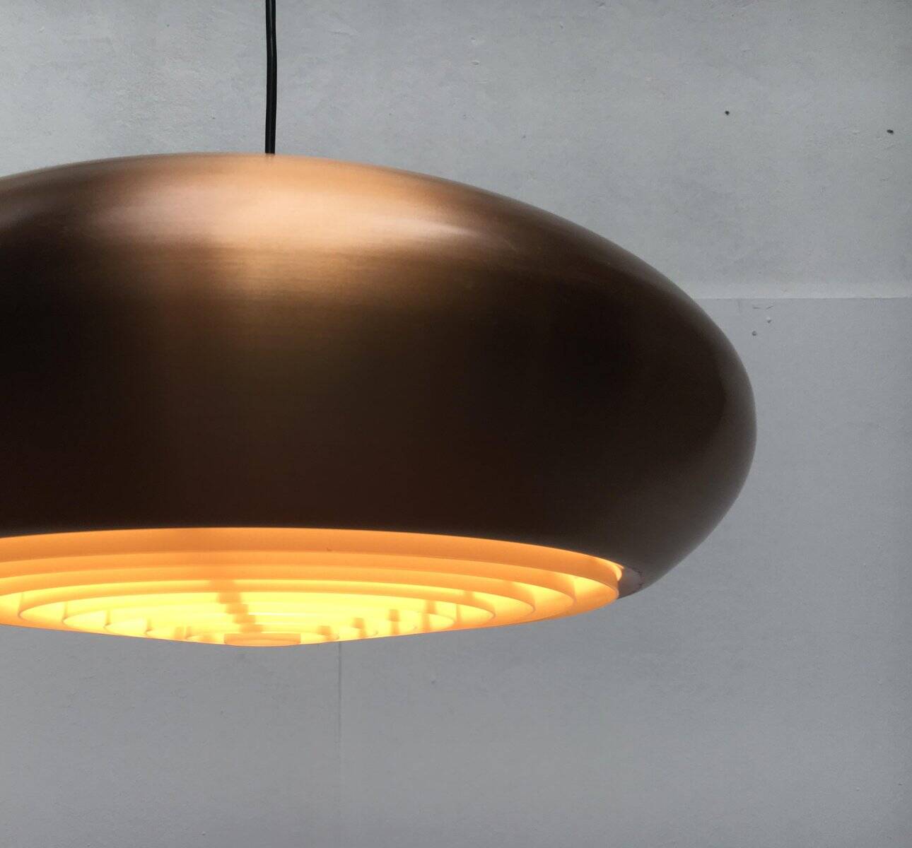 Large suspended copper lamp from mid-century Germany by Goldkant Leuchten.