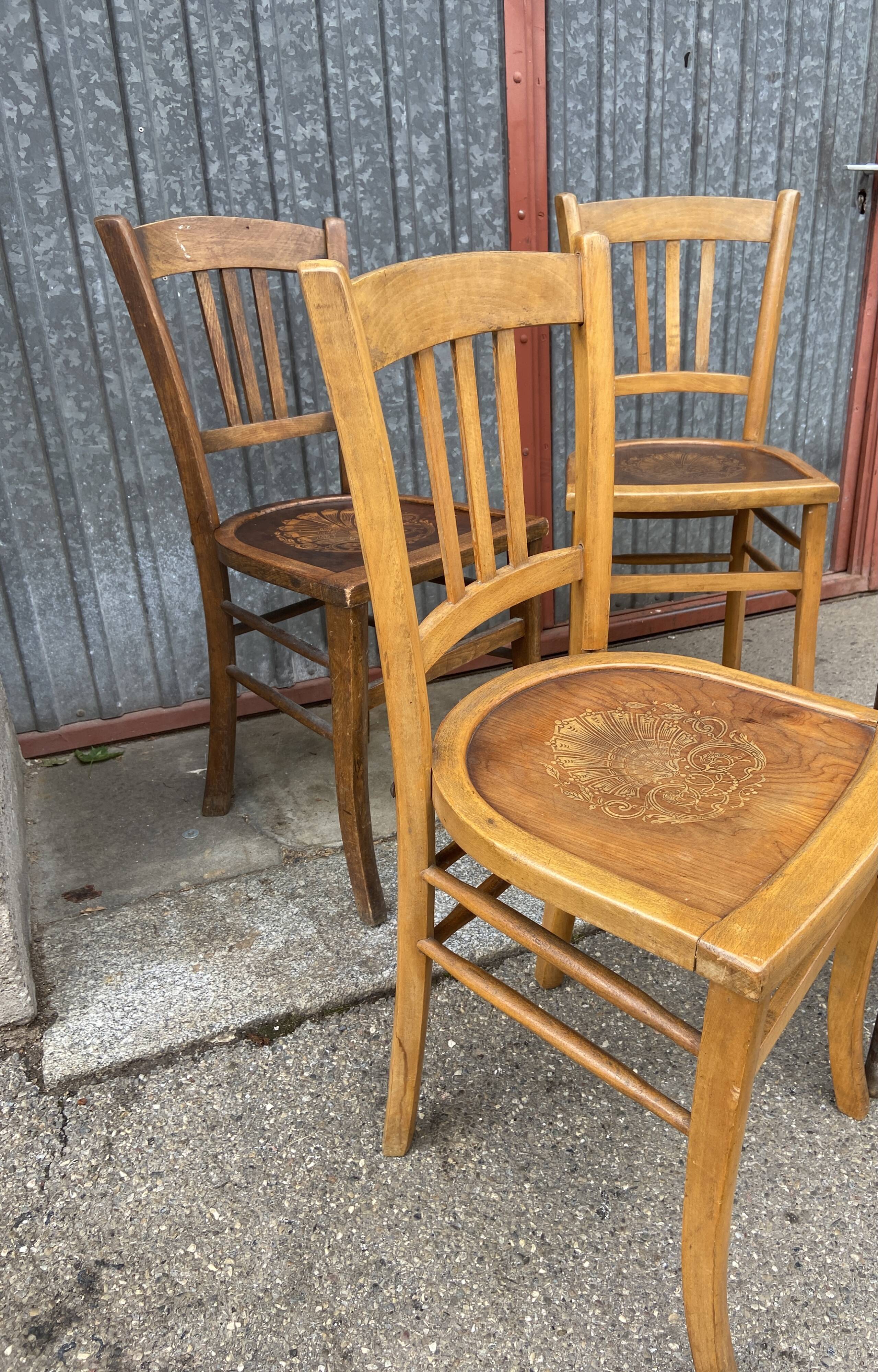 4 vintage mismatched coffee bistro chairs