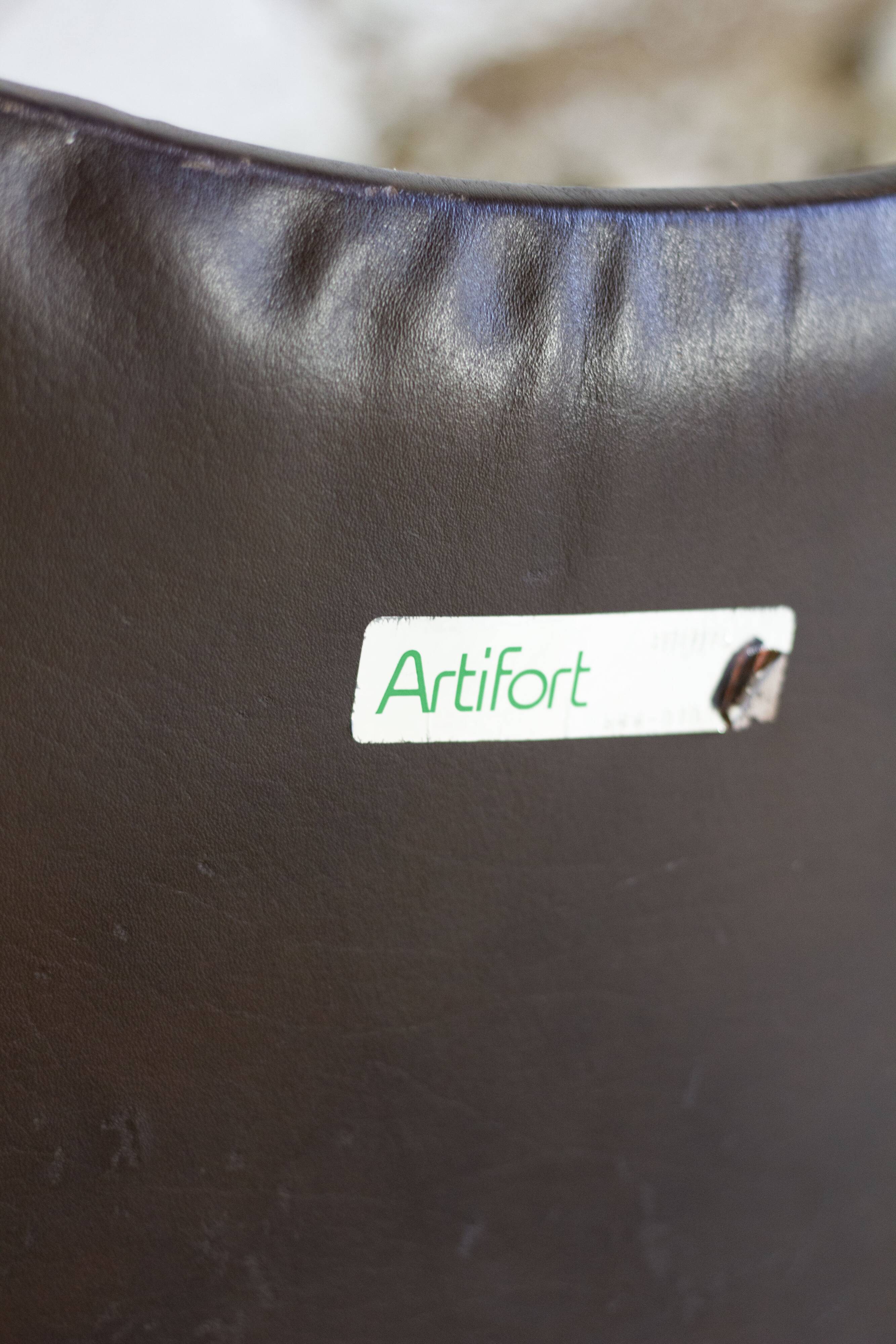 F588 armchair in leather by Geoffrey Harcourt for Artifort, 1960