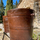Riveted iron cache pots