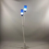 Lampadaire blanc abat-jour bleu années 1960