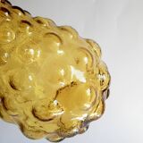 Italian carafe amber yellow glass vintage bubbles