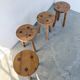 Set of 4 tripod stools from the 1950s.