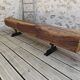 Brutalist oak bench