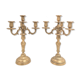 Brass candle holders 3 branches 4 fires