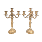 Brass candle holders 3 branches 4 fires
