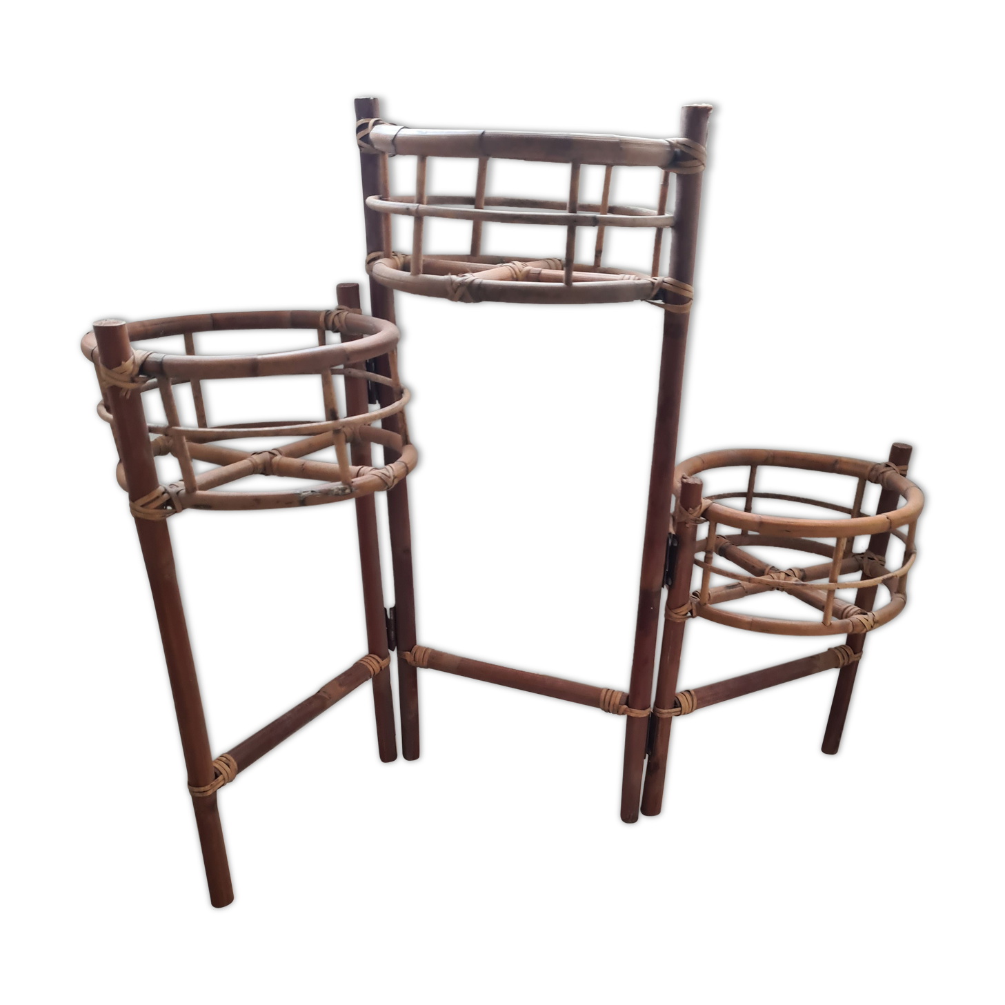 Vintage bamboo plant door