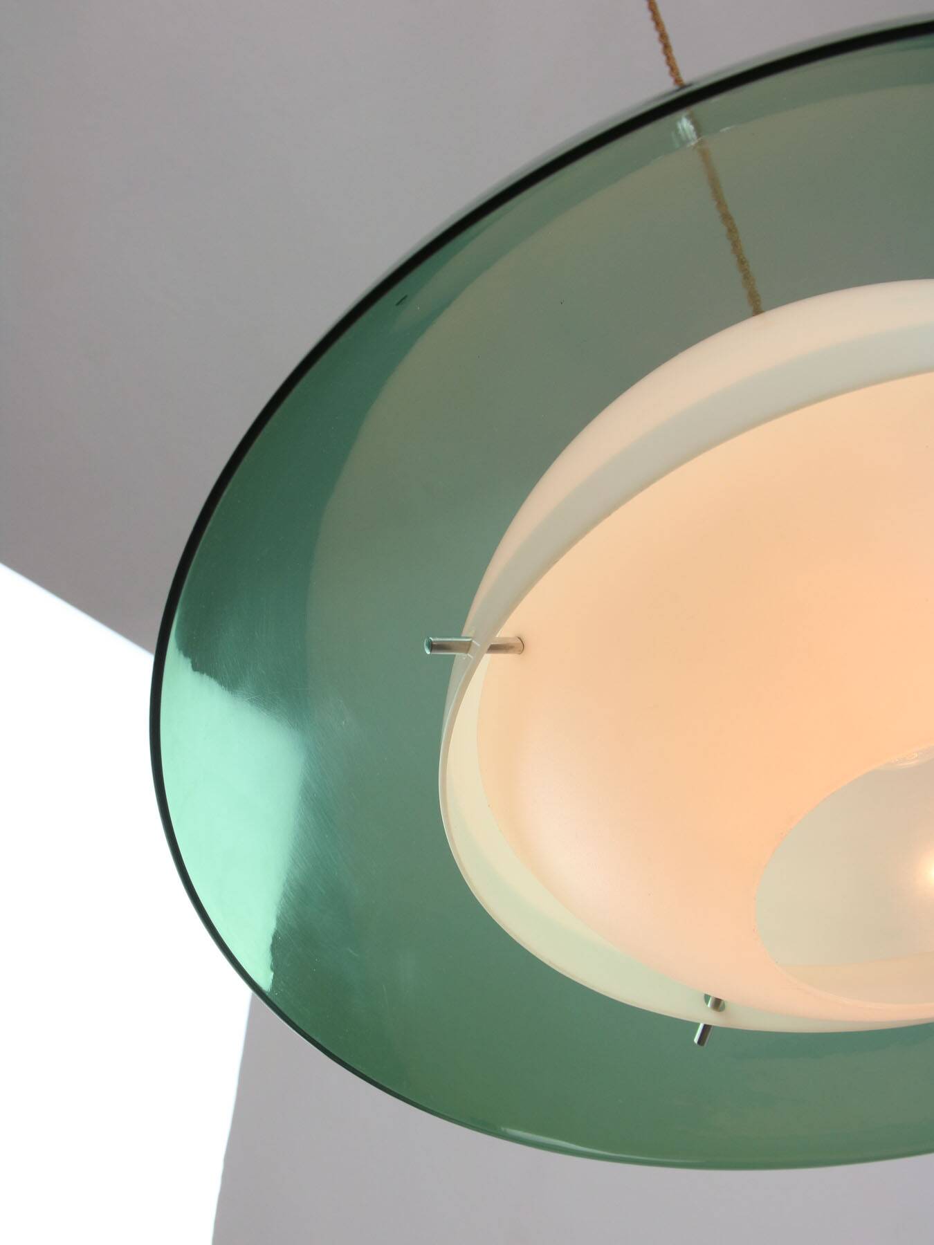 Italian Green Pendant Lamp in Plexiglass