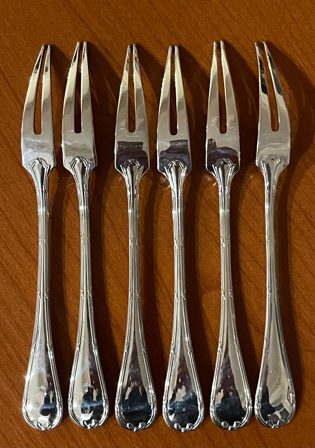 Christofle ribbons 6 snail forks excellent condition