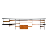 Étagère murale modulaire en teck par Nils Strinning pour corde, années 1960, ensemble de 29