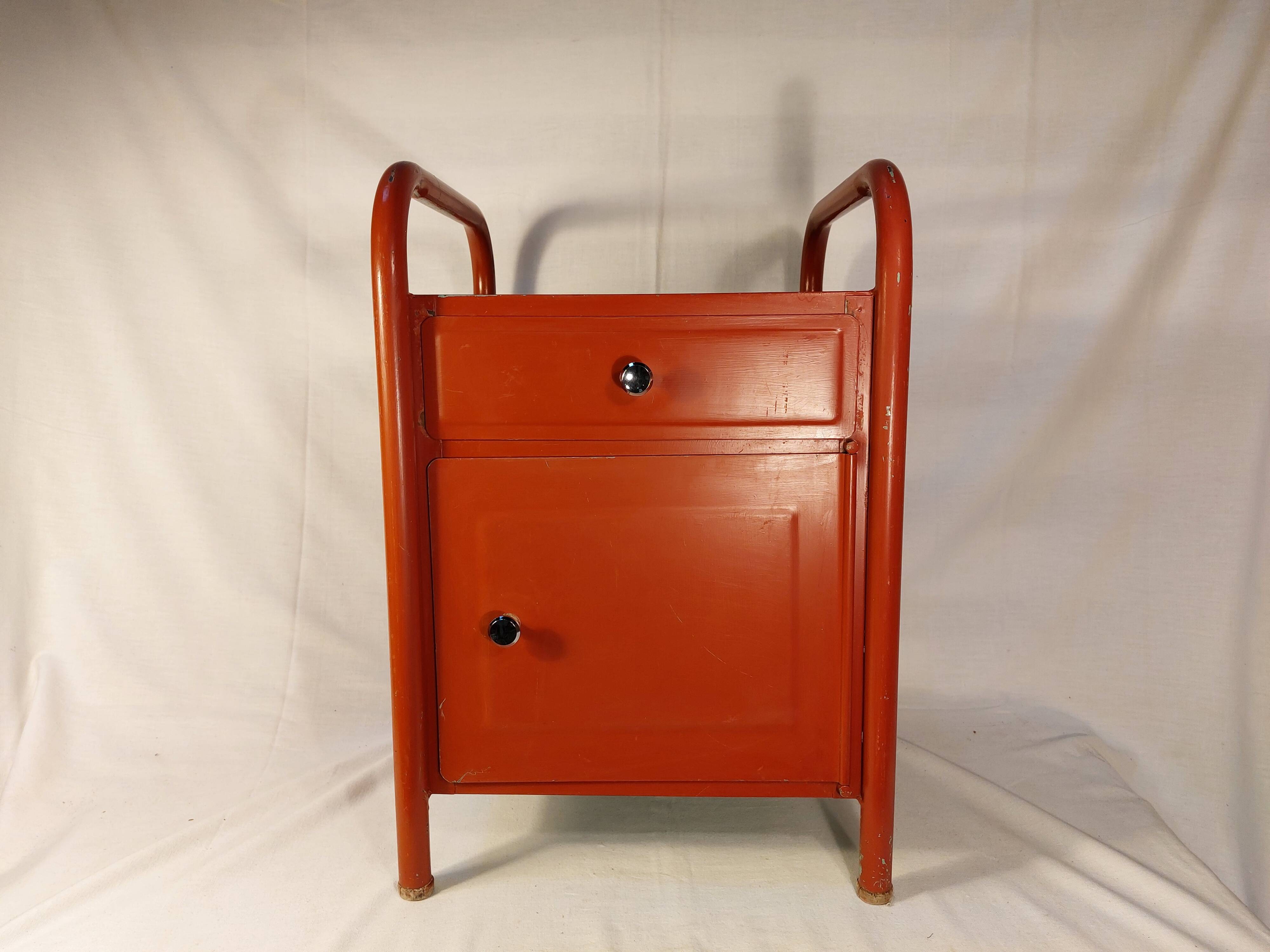 Vintage metal boarding school or hospital bedside