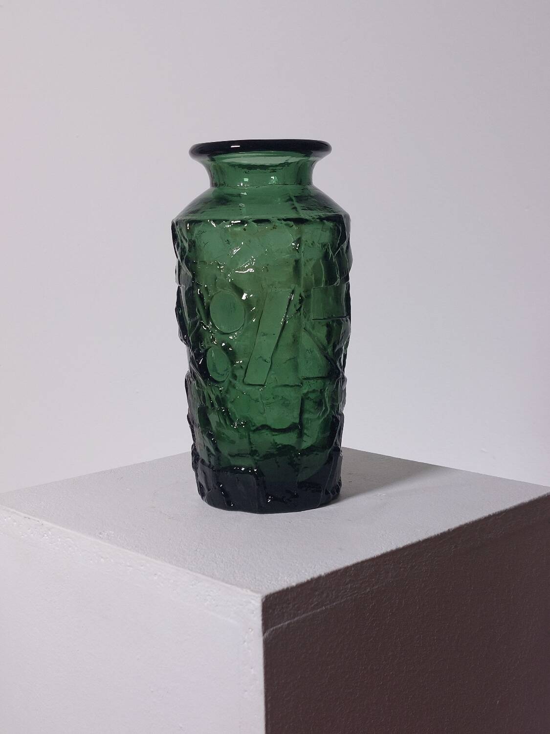 Vintage Mid Century Glass Vase by Augusstson Ruda Glasbruk