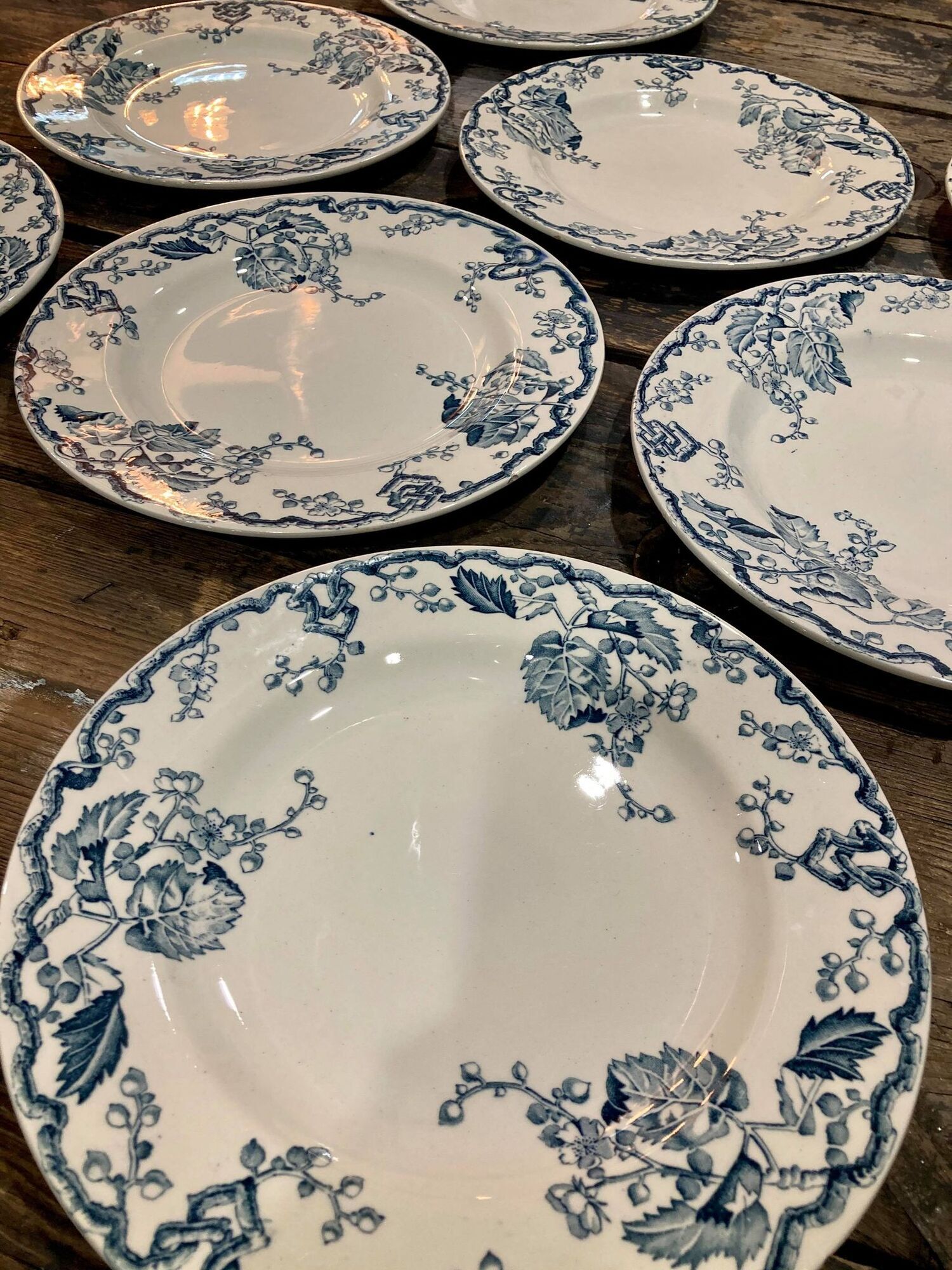Lot of 8 plates KG Lunéville model Fontainebleau