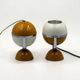 Paire de lampes eyeball Space Age métal blanc moutarde chrome Italie 1960s