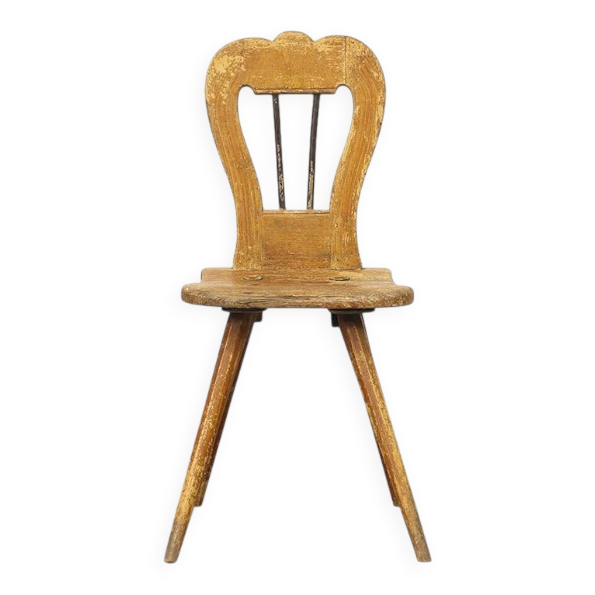 Chaise primitive de montagne antique du 19ème siècle