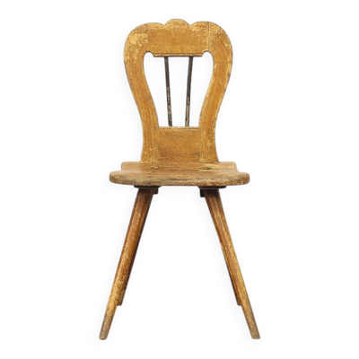 Chaise primitive de montagne antique du 19ème siècle